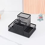 Desk Organizer Desktop Mesh Pen Pencil Holder Caddy with 4 Compartments, Office Home School Classroom Accessories Cool Supplies - Image 5