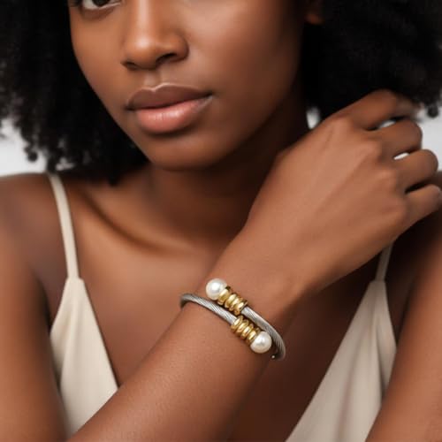 Image of Cable Bracelet for Women Stainless Steel 4mm Twisted Wire Bangle