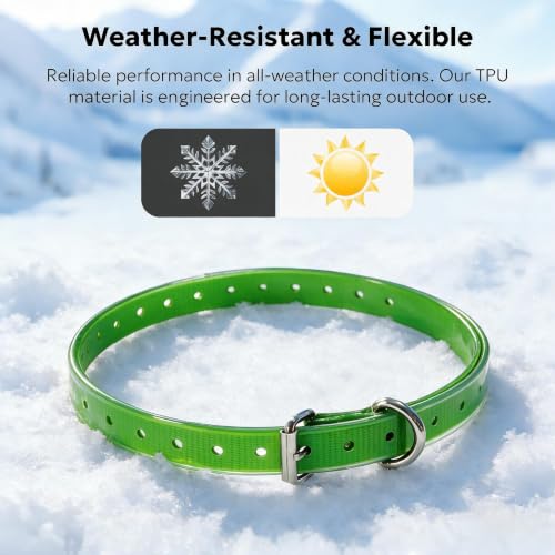 Aikko Dog Collar, 0.8'' x 28.9'' Adjustable TPU Replacement Strap, Green — view 5