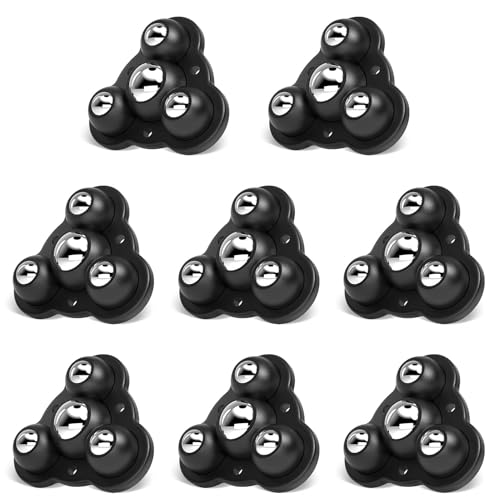 TRVL FIELDER Self Adhesive Furniture Wheels Low Profile Caster Rollers 8Pcs