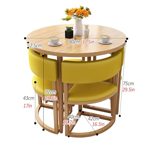 Set di tavolo da pranzo rotondo per 4 persone, tavolino da caffè e sala conferenze, elegante tavolo da colazione per cucina, ufficio e soggiorno, colore: verde chiaro