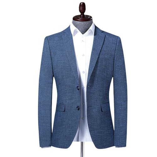 Men's Linen Suit Jacket Two Buttons Blazer for Formal Party Prom Notch Lapel Coat4