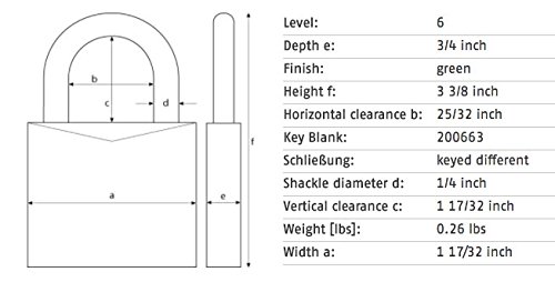 Image of Lockout Padlock, KA, Green, 1 /4In. Dia.