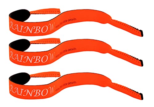 Rainbow Safety - Cordón para gafas de sol deportivas (neopreno), 3neo-naranja, L Cover