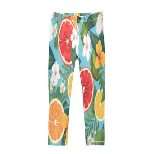 Bolaz Toddler Girls Leggings Printed Yoga Pants Leggings Red Yellow Orange for Kids