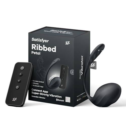 Satisfyer Ribbed Petal | Vibromasseur G-Spot Avec Appli Connect | Vibro Ătanche (IPX7) | Sex-Toys Silicone SĂ©curisĂ© | 12 Programmes Vibrations | Sex ToyÌs Femme