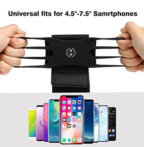 3 In 1 Phone Holder Running Arm Wrist Strap, Detachable And 360° Rotating Phone Arm Strap, Fits All 4-7 Inch Smartphones，For Running Hiking Biking (Black) #TOP3