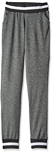 Hello Gorgeous Girls' Little Metallic Silver Glitter French Terry Jogger Pant