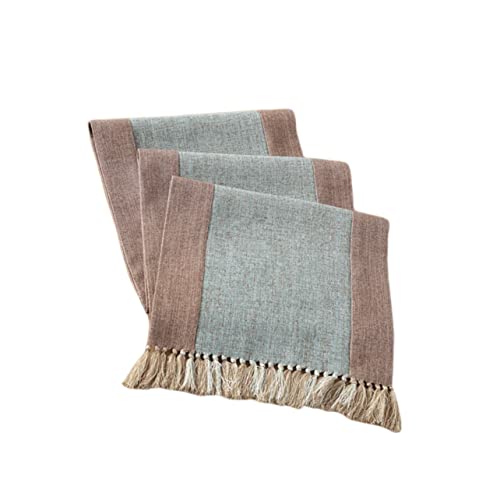 Nappe de table coton lin lavable réutilisable 38x220cm chic