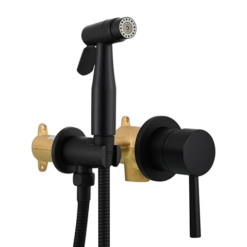 Handheld Bidet Sprayer Kit Black Bidet Sprayer for Toilet Hot and Cold Water Toilet Jet Wash Spray Pipe Multi-Function Spray Gun