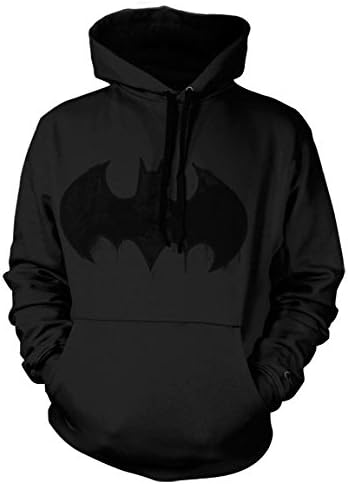 BATMAN Officially Licensed Inked Logo Hoodie (Black), Large