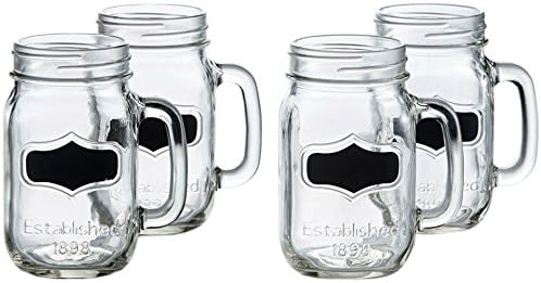 Circleware Yorkshire Jar, 17.5 ounce, Mason Chalkboard Mugs