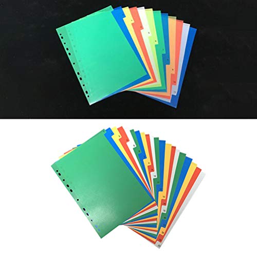 NUOBESTY A4 Divisórias de papel para cartão inseríveis Índice de páginas classificadas para lábios,