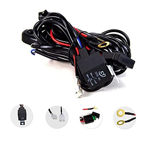 Willpower Universal LED Light Bar Wiring Harness Kit with Waterproof 10ft 40A 12V Relay ON/OFF Switch for Off Road Driving Lights Fog Lights LED Work Light (1 Lead) Cover