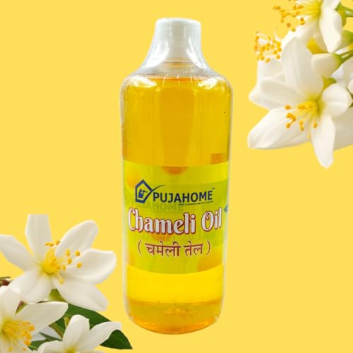 Image of Chameli Oil for Hanuman Puja - 500 ml Pack of 2 | Jasmine Fragrance Pooja Oil for Hanuman Ji Chola, Diya, Aarti, Mandir, Temple & All Religious Pujas | Long-Lasting Aroma
