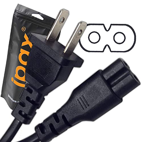 Ipax 15Ft Long 2 Prong Figure 8 AC Power Cord Cable Compatible with Canon Pixma TS3122 MG3620 MG2522 MX492 MX922 MG2520 MG5220 G5020 G6020 Maxify Epson XP-420 XP-430 XP-440 ET-2720 XP-320 C88+ Printer