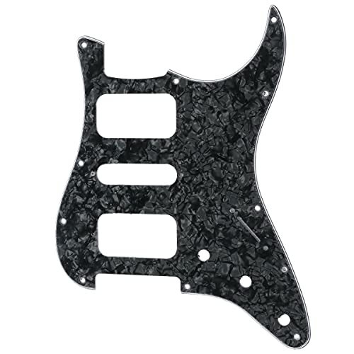 Musiclily Pro 11 Furos Canto Redondo HSH Escudo Strato Pickguard para Guitarra Fender American/Mexic