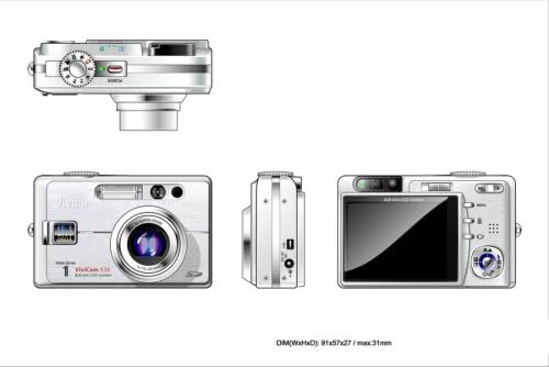 Diagram showing multiple views of the Vivitar VIVICAM-X30 camera: top, front, side, and back.