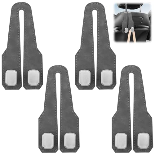 4Pcs Ganchos para Asiento de Coches, Ganchos Dobles para Asiento Trasero, Universal Gancho para Reposacabezas Coche Giratorio 360°, Multifuncionales Gancho para Asientos de Coche para Colgar Bolsas