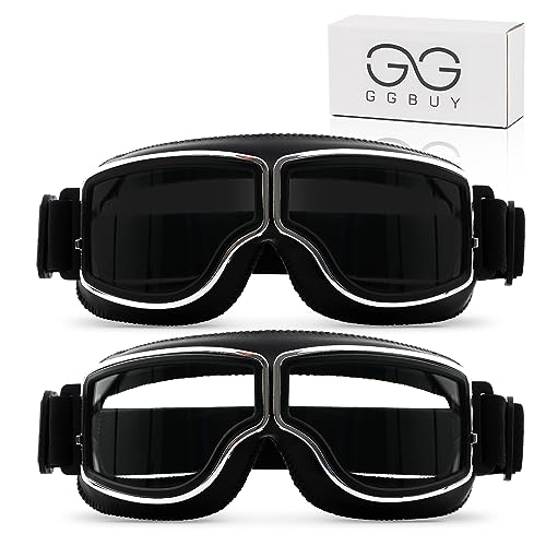 Motorcycle Goggles Vintage Pilot Glasses Anti Fog Dustproof ATV Off