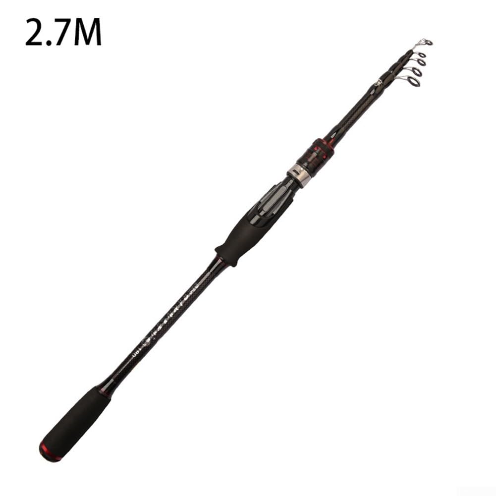 Caña de pescar telescópica de fibra de carbono elástica, ligera y portátil, ideal para pesca Luya Perch