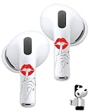 RockMax for AirPods 4 Skin，Red Lips Sticker for Air Pods 4th Gen, Compatible with AirPod 4 Case 2024, Quiet Gesture Tattoo Wrap, Easy to Identify, Also Fits AirPods 1/2/3, AirPods Pro 1/2/3