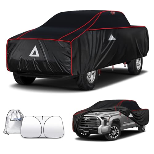 Tozaroa Hail Protector Car Cover for Truck(Length:220-228) Waterproof All-Weather Anti Hail Thick Multi-Layered EVA with Sun Visor&Storage Bag for F-150 Silverado Ram Sierra Tundra Tundra etc
