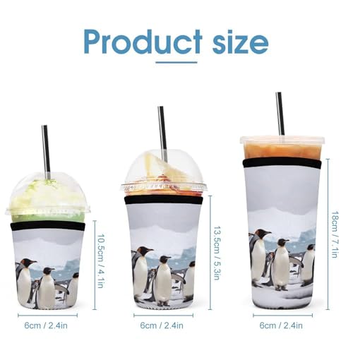 Fundas universales para bebidas frías Antarctica Penguins que eliminan las gotas de condensación 3