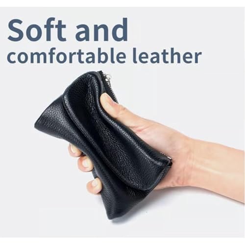 Unisex Pebble Leather Wallet, Small Leather Wallets for Women, Coin Holder & Cash Slots, Genuine Leather Wallets (Lake Blue)2