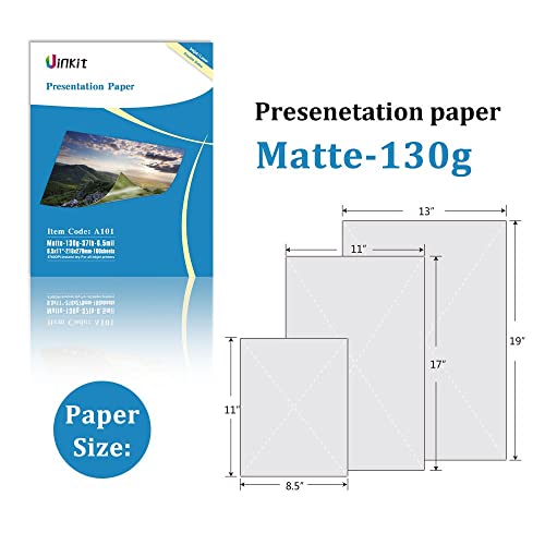 Inkjet Thin Photo Paper Glossy+ Double Side Matt Photo Paper- Thin Photo Paper Glossy 135Gsm 35Lbs 8.5 X 11 100Sheets+ Double Side Matt Paper 8.5X11, 100Sheets 6.5 Mil 130Gsm Laser And Inkjet #TOP5