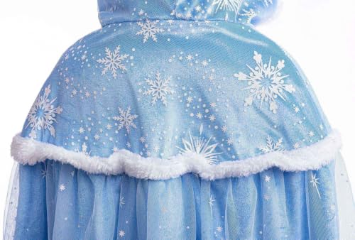 Purfeel Girls Luxurious Velvet Snowflake Cape Kids Princess Hooded Cloak Warm Costume #TOP9