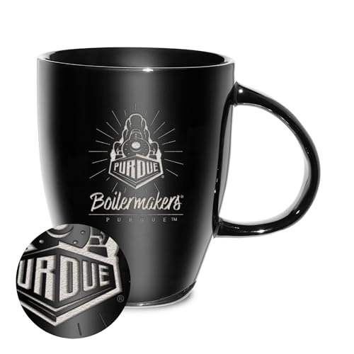 Rico Industries NCAA Purdue Boilermakers Sunburst 18oz Laser Engraved Ceramic Lustre Mug