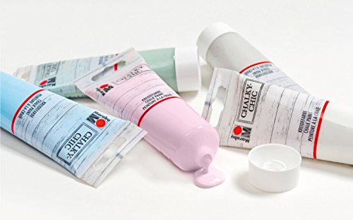 Marabu Chalky Chic 02610000087 Set met 5 x 100 ml dekkende, matte krijtverf, op waterbasis, doseerdop, rollen, verven en… - Image 4