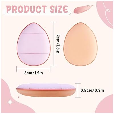 6Pcs Mini Makeup Puff, Wet & Dry Drop-Shape Face Powder Puff with Small Case, Refined Mini Finger Puff for Under Eyes, Concealer, Highlight, Shadow, Powder Blusher, Powder (blue)