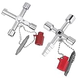 Schaltschrankschlüssel Dreikantschlüssel Mülltonne,Multifunktionsschlüssel Zinklegierung mit Bit,Vierkantschlüssel Universalschlüssel für Zählerkasten,Heizungsschlüssel, Waschbeckenschlüssel Universal