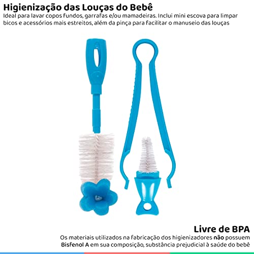 Buba Kit Escova E Pinca Para Mamadeira - Azul Azul