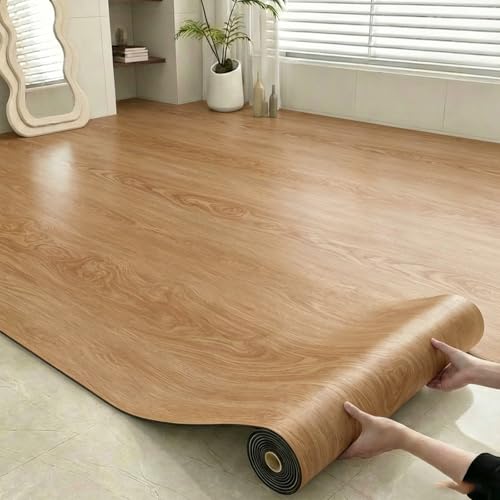 Garayma Wood Grain Peel and Stick Floor Tiles,Anti Slip Vinyl Flooring Roll