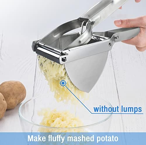 Potato Ricer and Potato Masher Heavy Duty Stainless Steel Potato Press Premium Grade, Large Capacity, Vegetable Ricer, Great for Smooth and Fluffy Mashed Potatoes, Puree, Gnocchi, Fruit Juicer