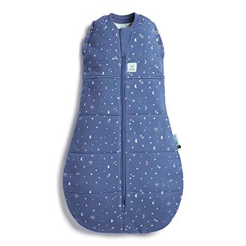 ergoPouch 2.5 tog Cocoon Swaddle Bag- 2 in 1 Swaddle Transitions into arms Free Wearable Blanket Sleeping Bag. 2 Way Zipper for Easy Diaper Changes (Night Sky, 00-00 Months)