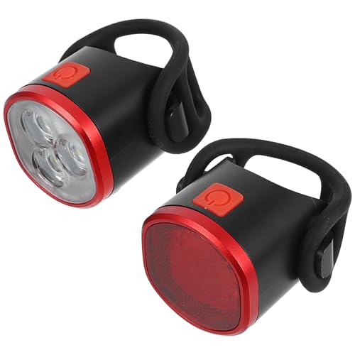 Healeved Luces para Bicicleta Recargables USB Juego de Luz Frontal y Luz Trasera Roja Accesorio para Ciclismo Nocturno y Bicicleta de Montaña Batería de Litio Integrada Múltiples Modos