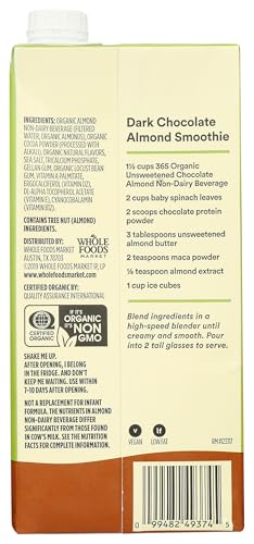 Image of 365 by Whole Foods Market, Organic Chocolate Unsweetened Almond Milk, 32 Fl Oz