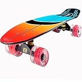 Kids Skateboard 27 Inch Complete Flowboard Skate Board W/Trucks and Light Up Wheels - Custom Scratch Free Graphics Great for Kids, Boys, Girls, Youth and Beginners 27” X 6.25”