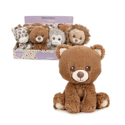 Famosa Softies - Peluches animais selvagens de 22 cm, brinquedo de animais branditos e macios, envio aleatório, 4 modelos diferentes urso, girafa de leão e macaco, desde 0 anos, famosa (760025090)