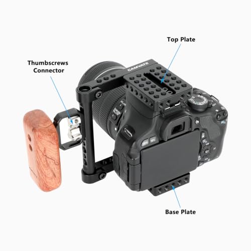 Image of CAMVATE DSLR Video Camera Cage Stabilizer Rig with Wooden Handle