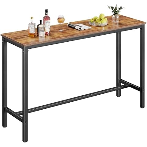 Mr IRONSTONE Bar Table, 53" Pub Table High Top Table Rectangular Bar Height Table Sofa Table Dining Table, for Narrow Space, Living Room, Vintage Cover