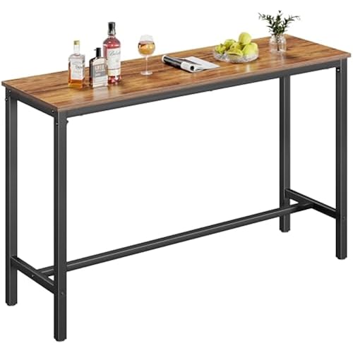 Mr IRONSTONE Bar Table, 53" Pub High Top Rectangular Bar Height Sofa Table Dining Table, for Narrow Space, Living Room, Vintage