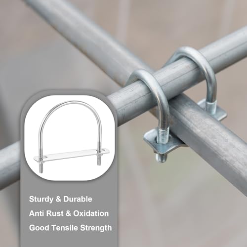 Image of PATIKIL Round U-Bolts, 2 Pcs 2.99 inch(76mm) Inner Width 96mm Length M6 with Nut Plate Washer 304 Stainless Steel Round Bend U-Bolts for Boat Trailer Axle Sailboat