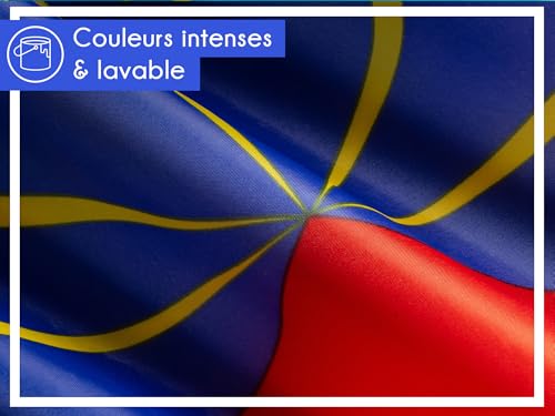 PHENO FLAGS Drapeau La Réunion 90x150cm – réunionnais - résistant aux intempéries, avec œillets en laiton, 100% polyester, coutures doubles robustes et couleurs éclatantes – vue 4