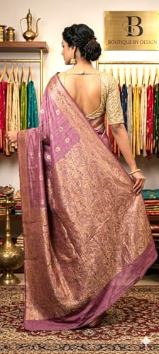 Generic pink banarasi silk saree – image 3