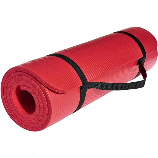Flylite by Yoga & Exercise Mat, Anti-Slip Fitness Mat with Carry Strap for Home, Gym, Meditation, Pilates, Stretching & Floor Exercises, Lightweight Mat for Men, Women & Kids 4mm (Red)-picture-20